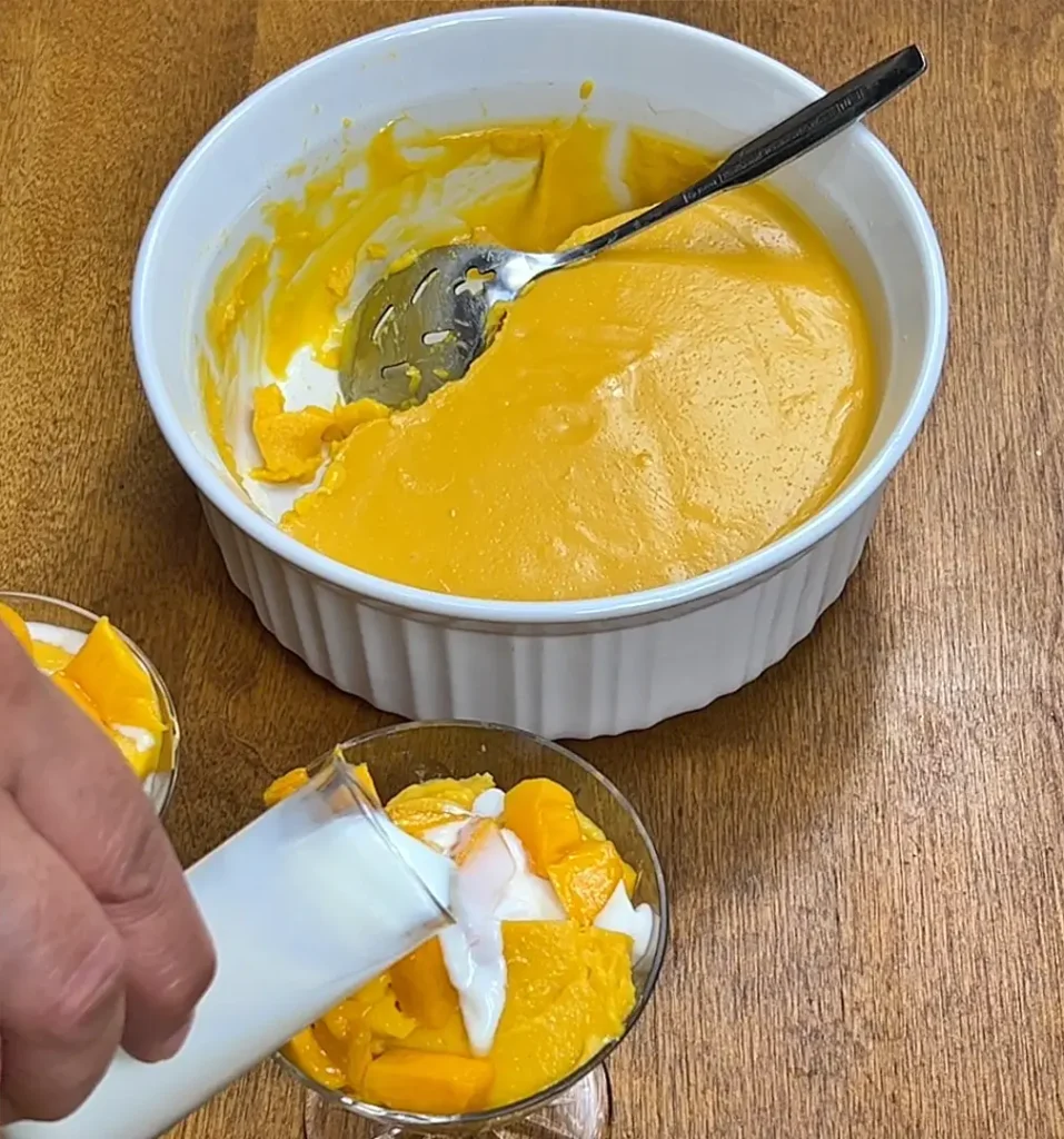 Serving Mango Pudding