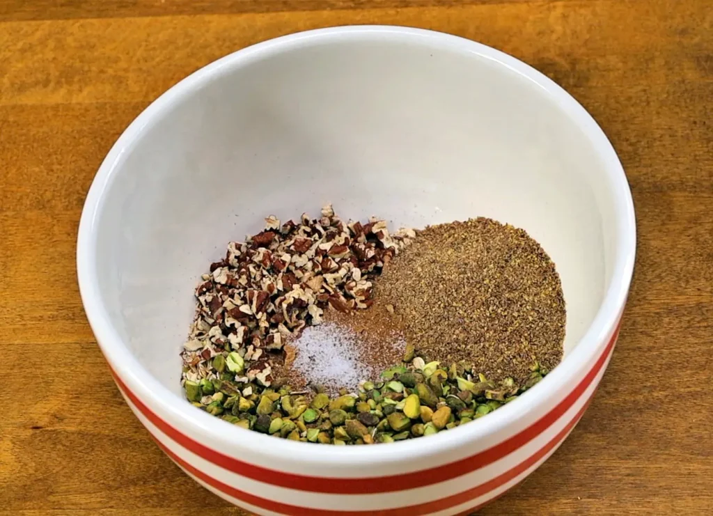 Granola bar ingredient in bowl