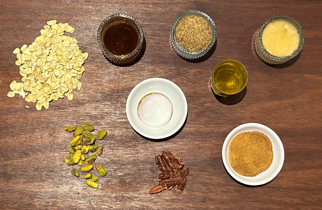 Ingredients for granola bars