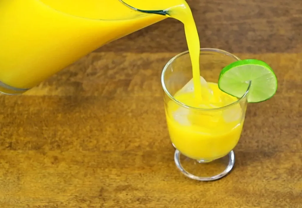 Mango juice over ice