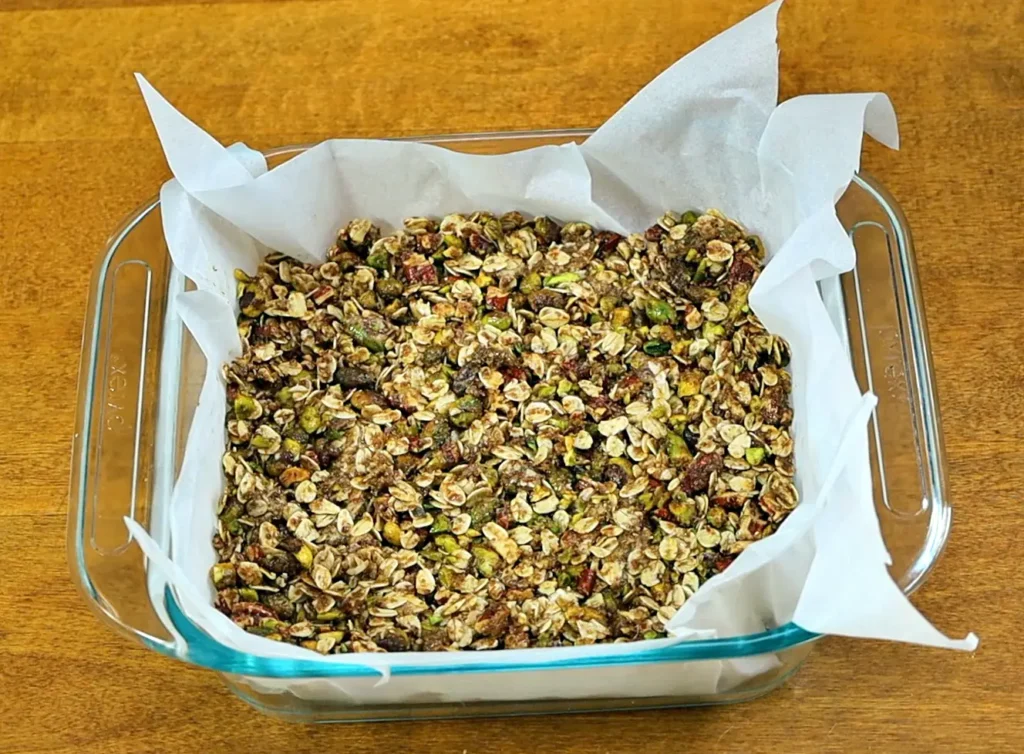 Healthy granola bars ready to bake