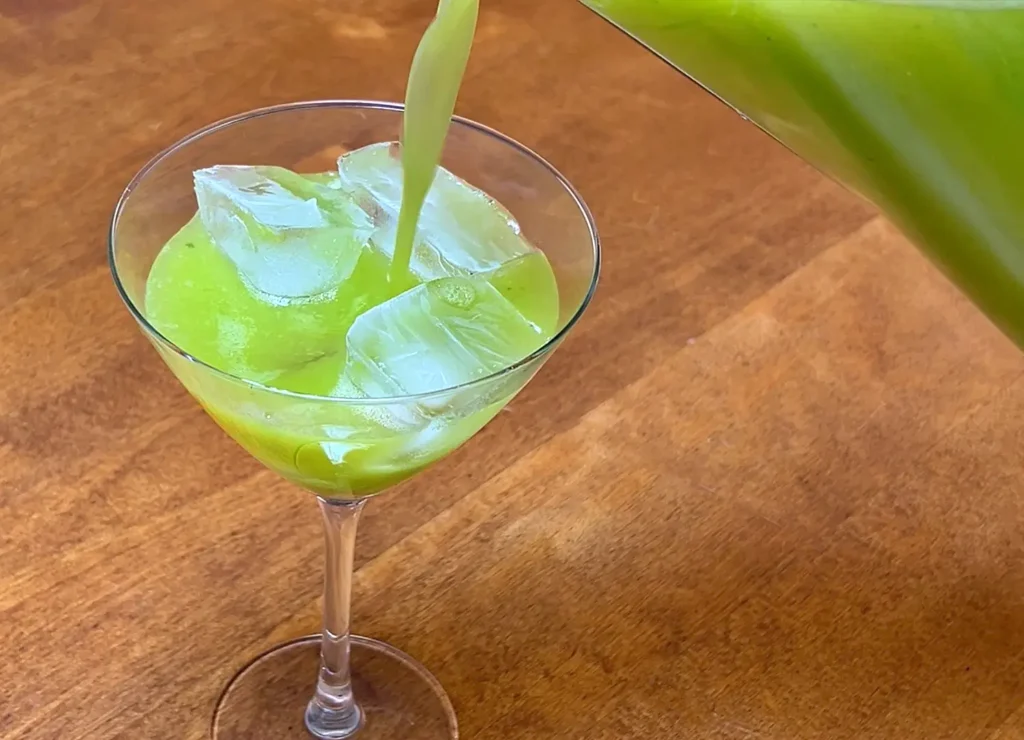 Pineapple cucumber agua fresca in glass