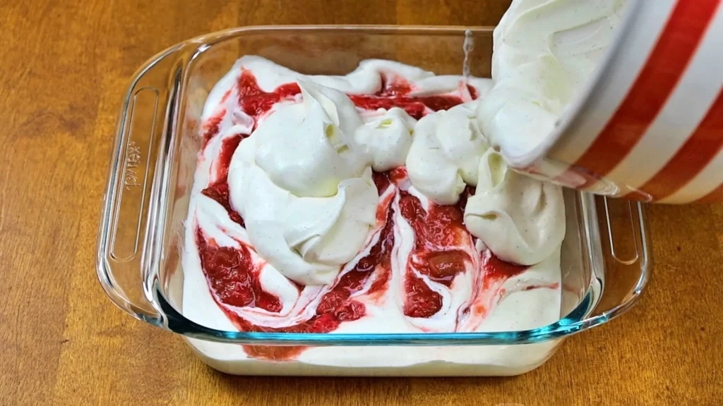 Rhubarb ice cream second layer