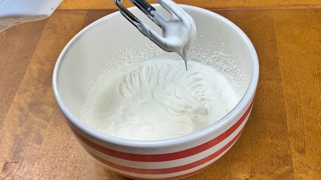 Rhubarb ice cream whipped cream